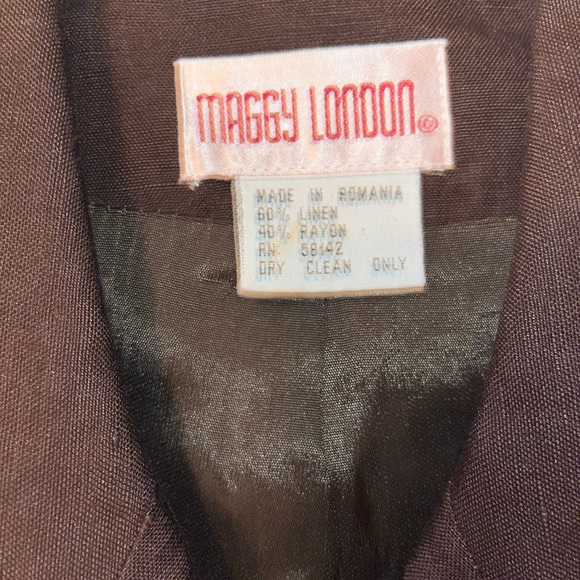 “Need to redo” Maggy London, Brown Double-Breasted Dress, Size 14 - Picture 3 of 4